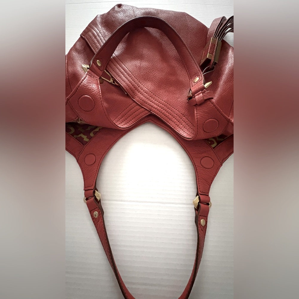 orYANY Tracy Double Handle Italian Grain Leather Hobo Rust Color Handbag - Picture 15 of 16